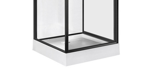 کابین دوش شیشه‌ای شفاف چهار میلی‌متری Pivot Door با سینی اکریلیک سفید